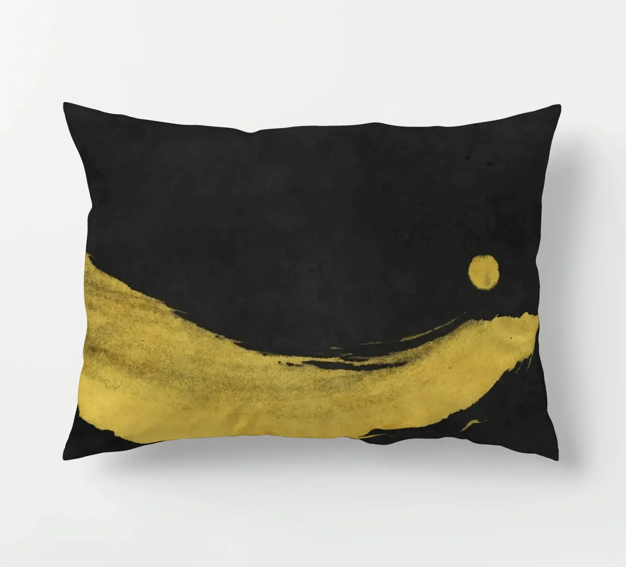 Paesaggio minimale nero e giallo 02 cuscino da amini54