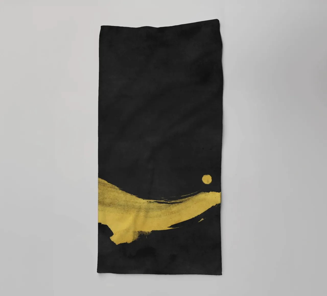 Paysage minimal noir et jaune 02 serviette de bain de amini54