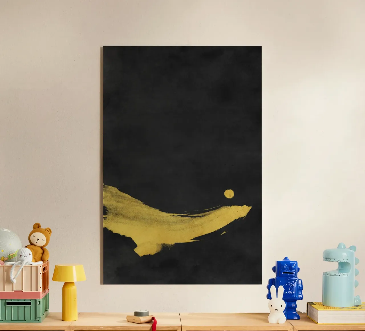 Paesaggio minimale nero e giallo 02 plexiglass da amini54