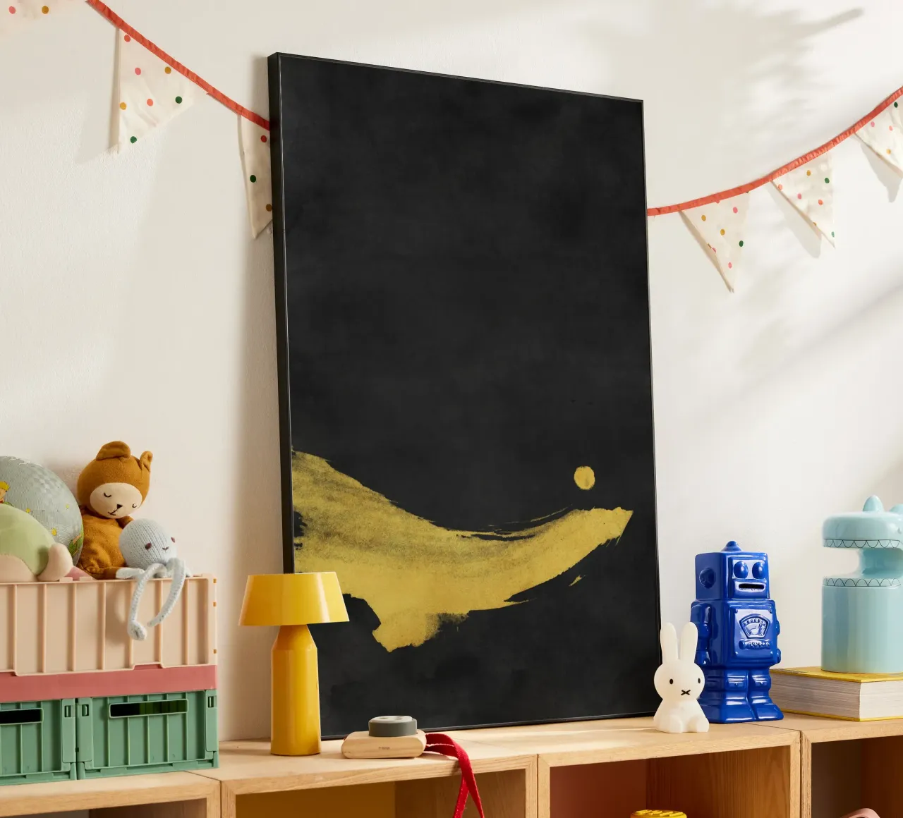 Paesaggio minimale nero e giallo 02 alluminio dibond da amini54