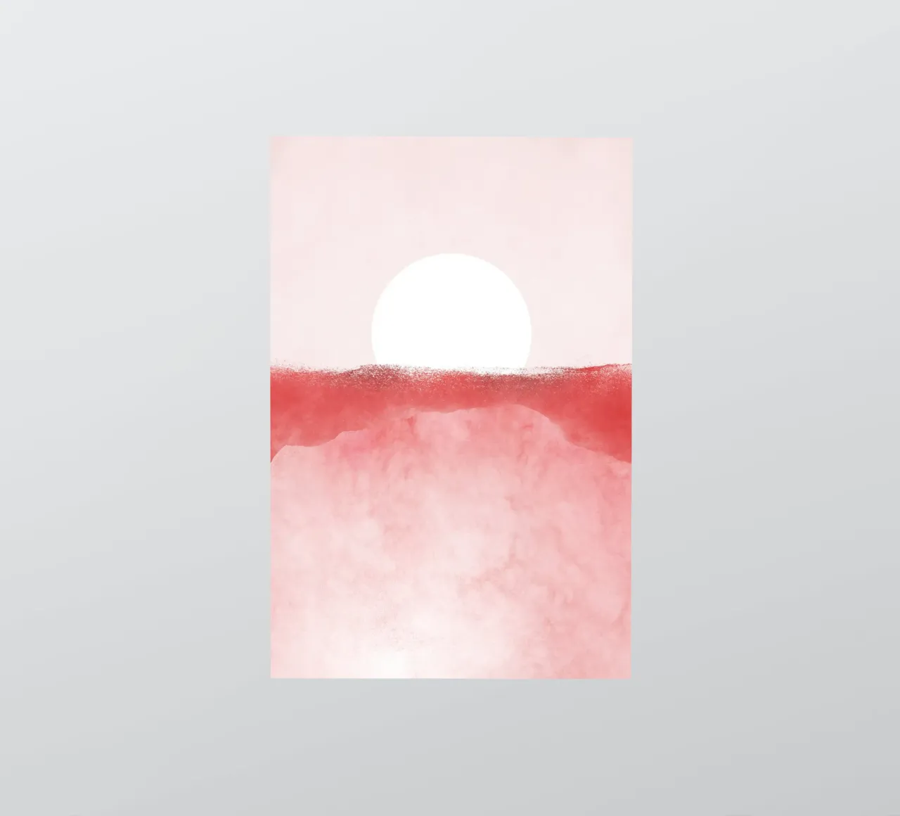 Paesaggio minimale rosa 01 adesivo da amini54