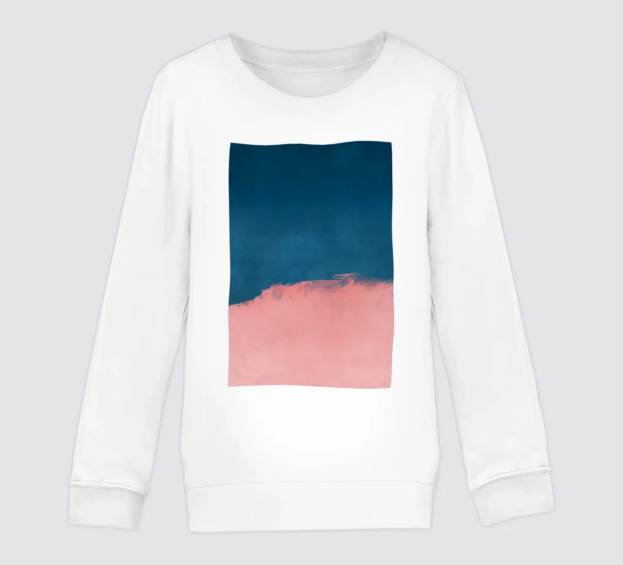 Paesaggio minimale rosa e blu navy 01 felpa bambino da amini54
