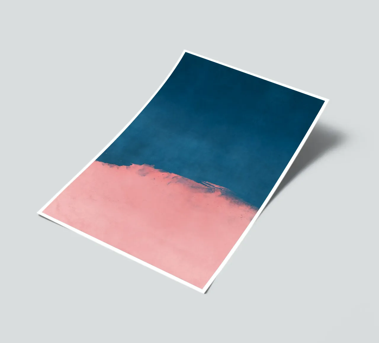 Paesaggio minimale rosa e blu navy 01 foglio adesivo da amini54