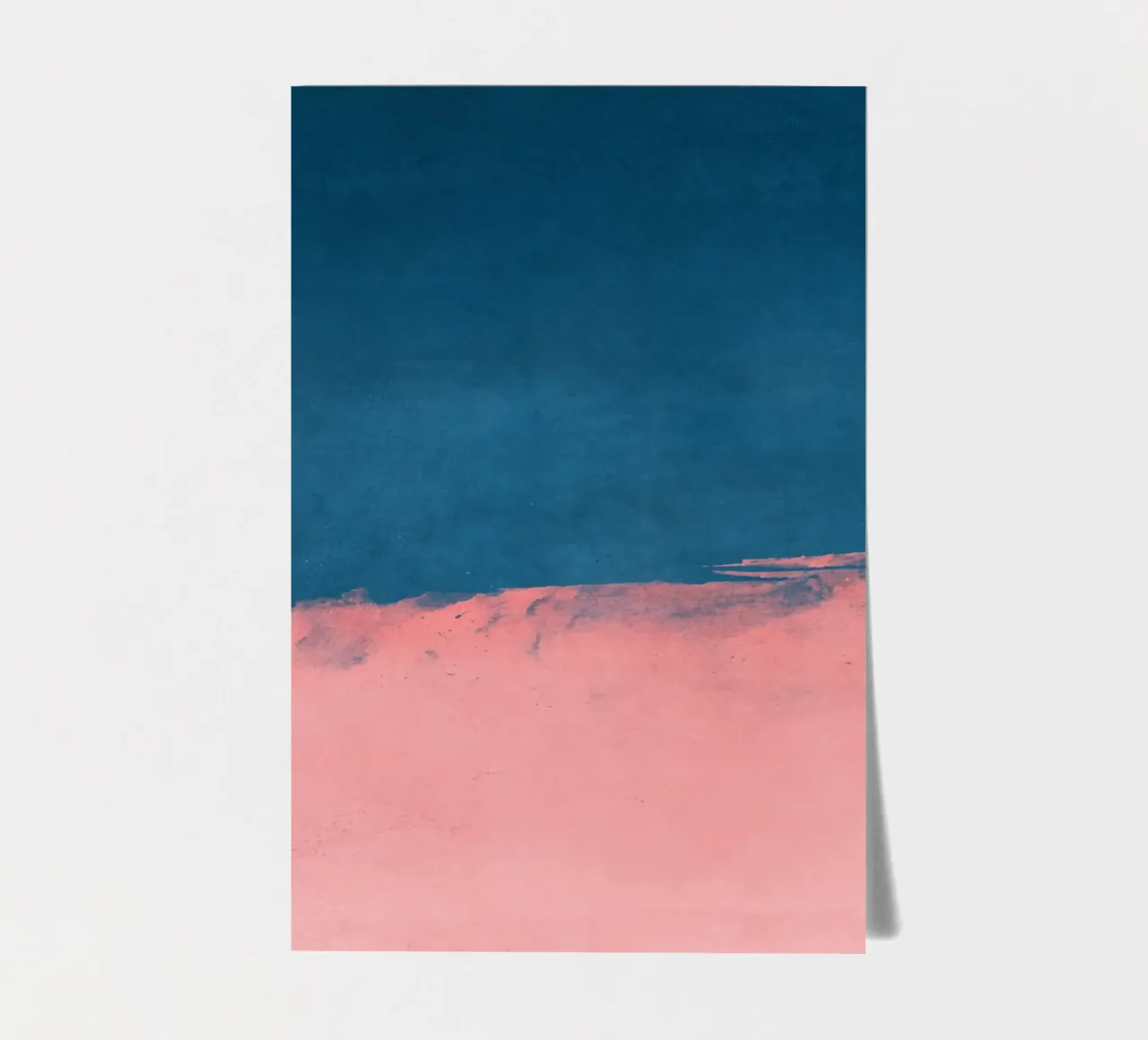 Paesaggio minimale rosa e blu navy 01 foglio adesivo da amini54