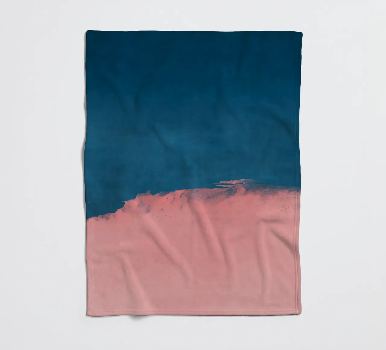 Paesaggio minimale rosa e blu navy 01 coperta in pile da amini54