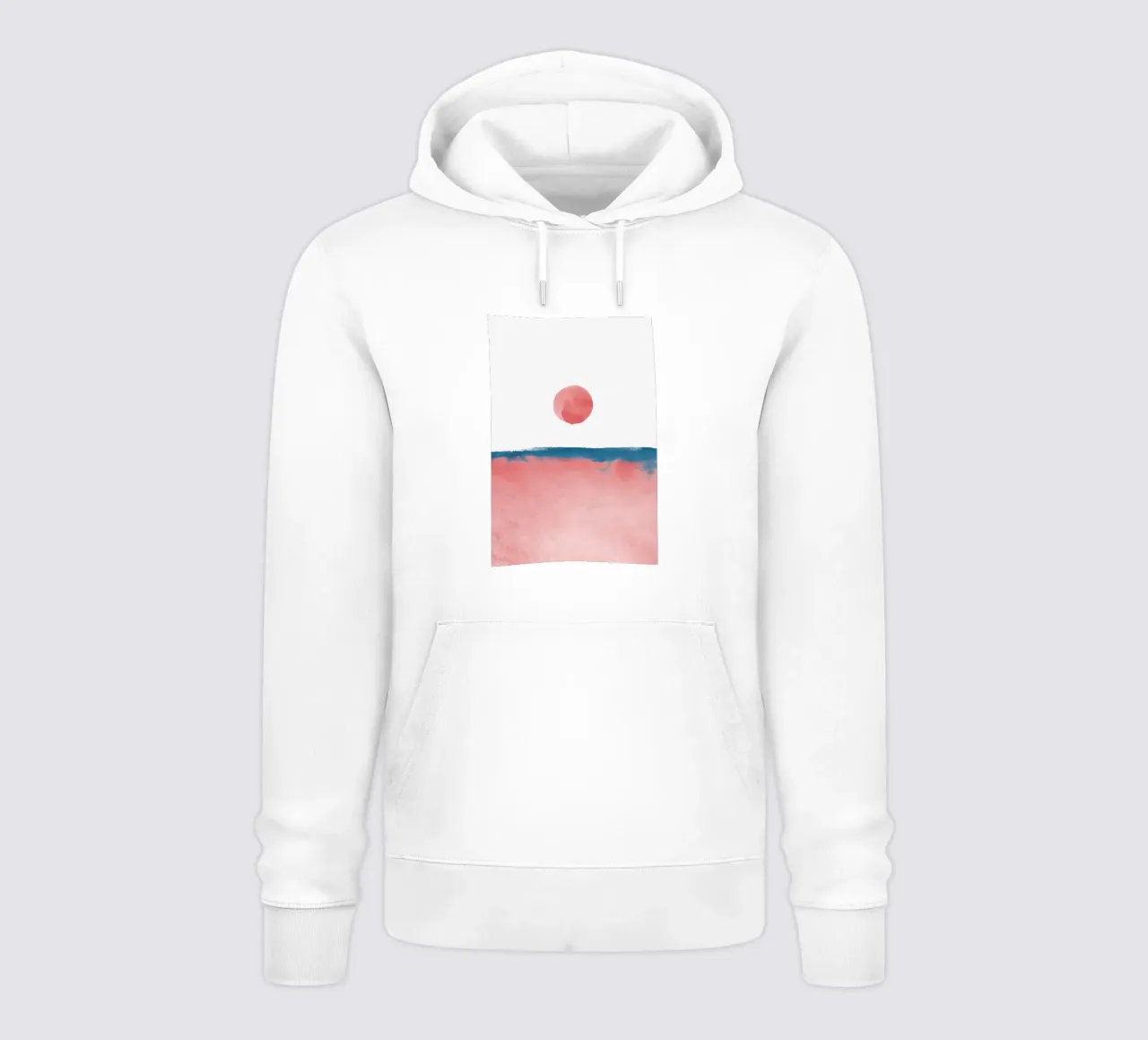 Paesaggio minimale rosa e blu navy 02 felpa con cappuccio da amini54