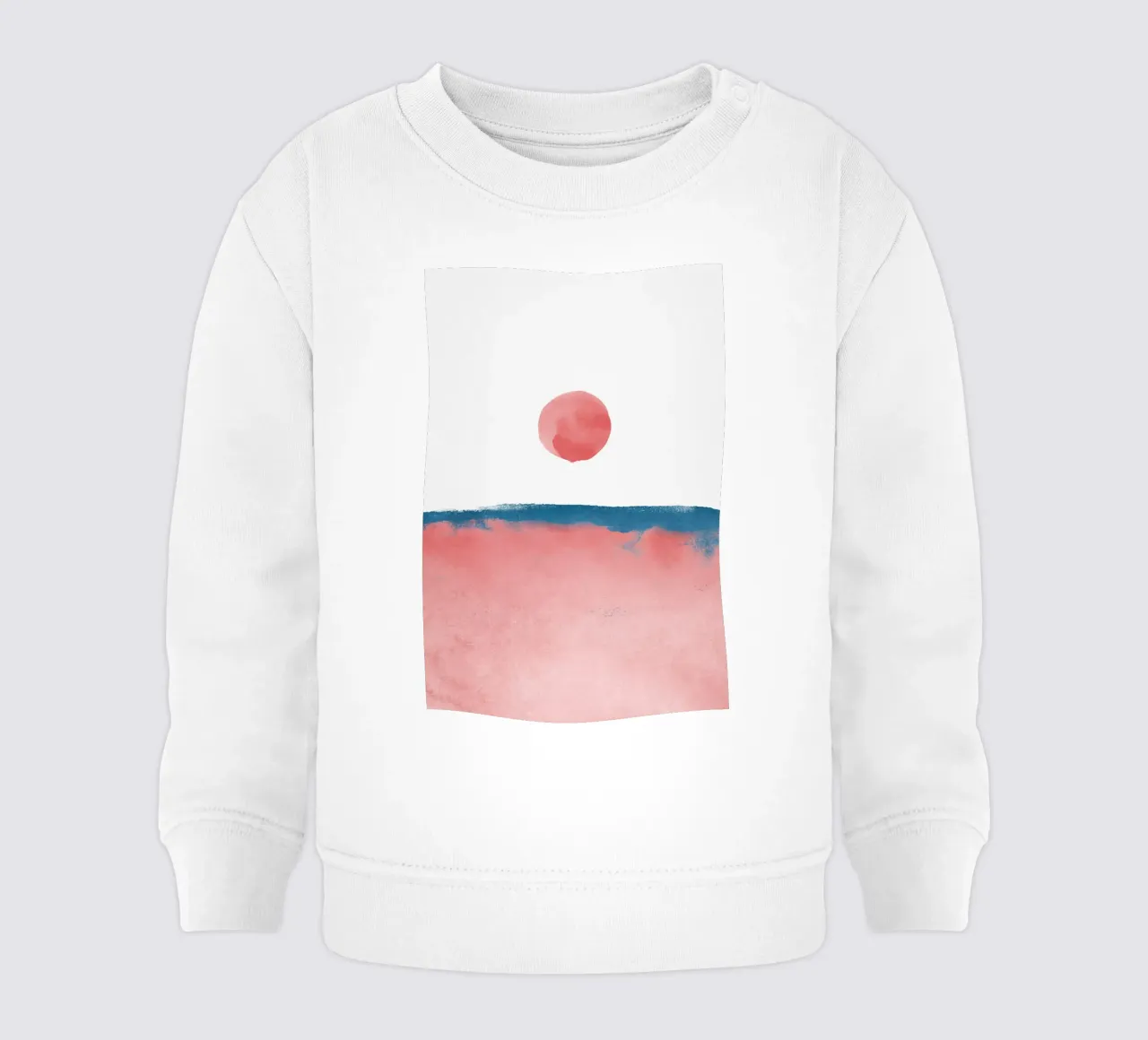 Paesaggio minimale rosa e blu navy 02 felpa neonato da amini54