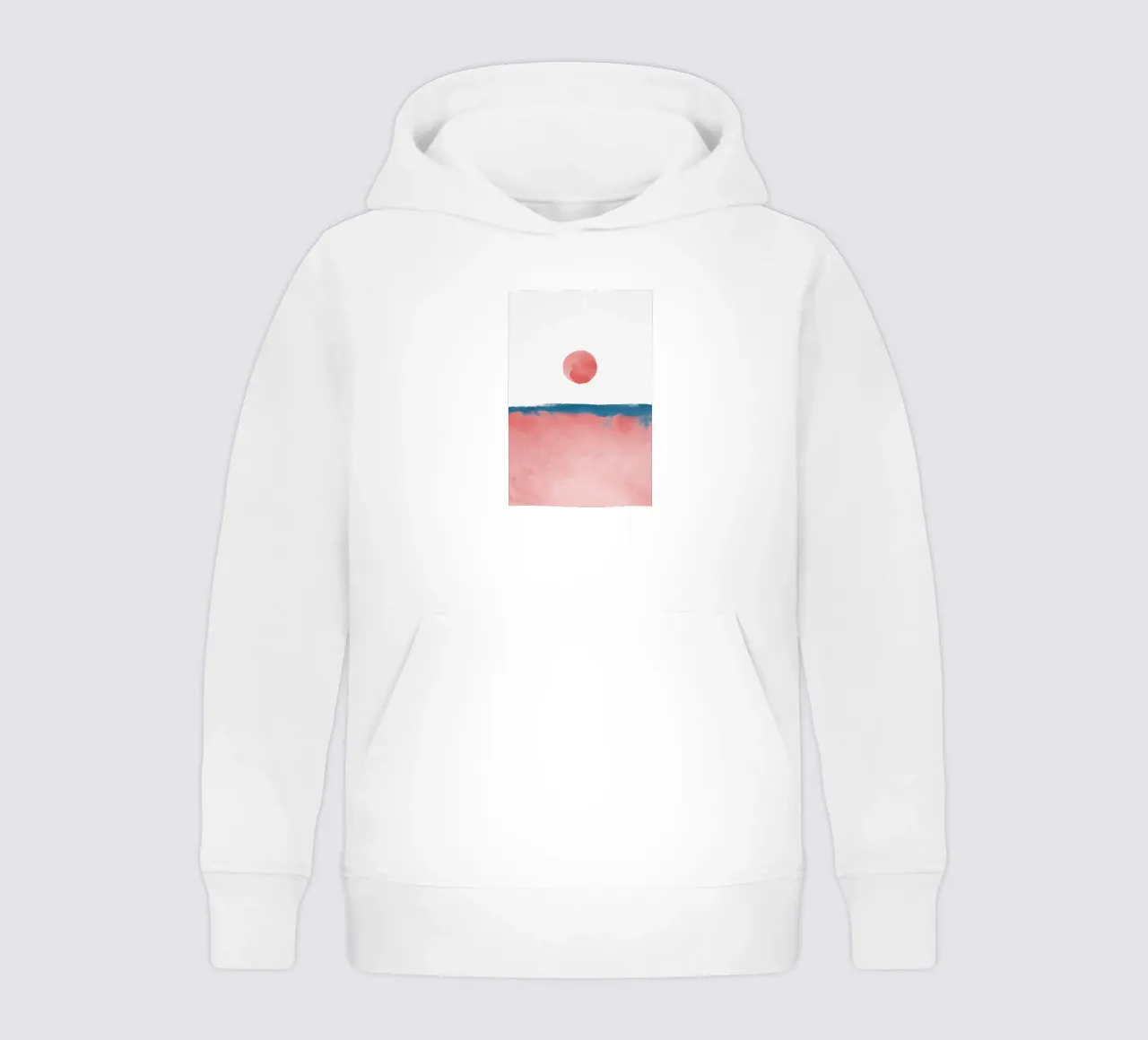Minimal Landscape Pink and Navy Blue 02 kids hoodie by amini54