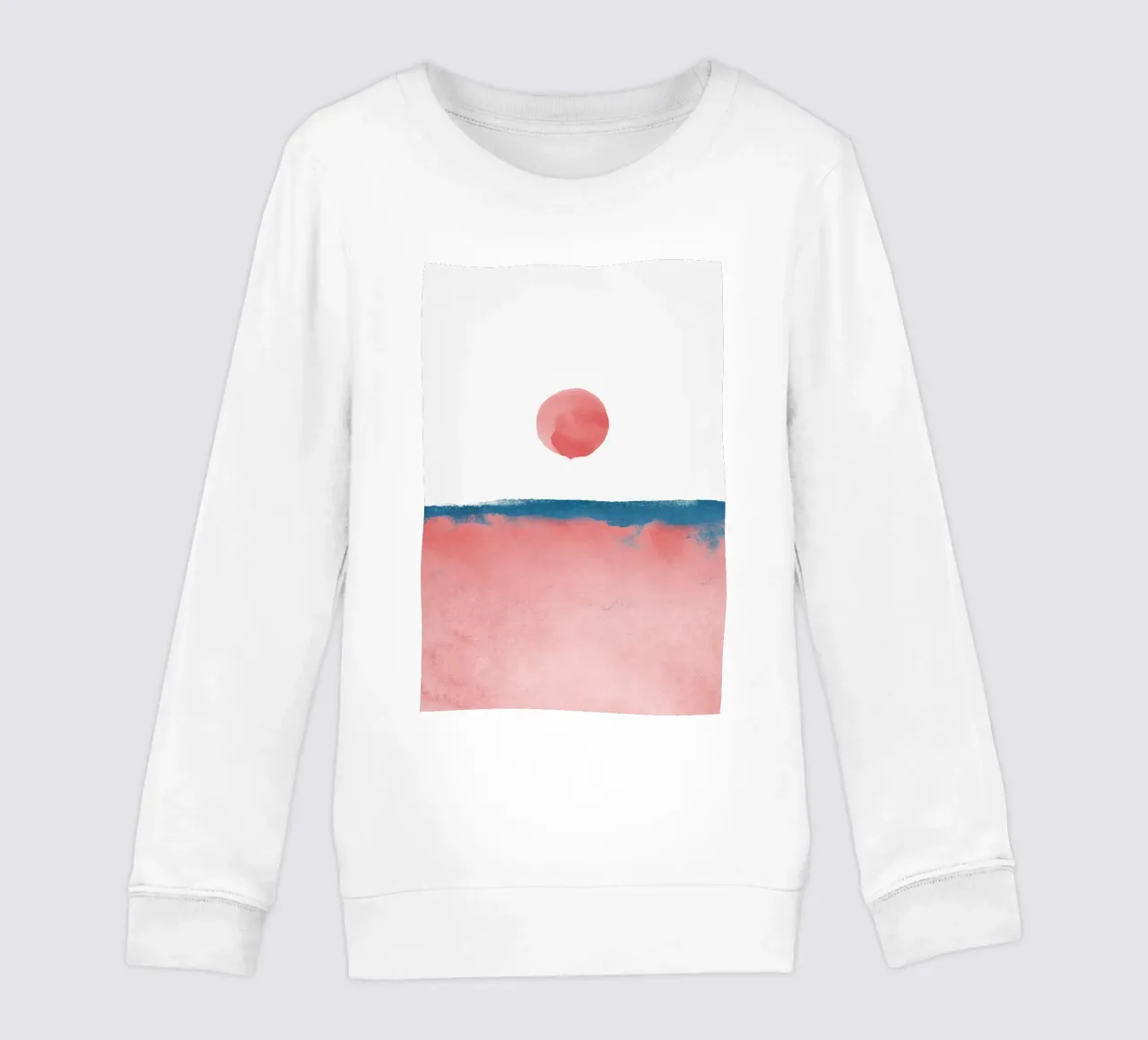 Paesaggio minimale rosa e blu navy 02 felpa bambino da amini54