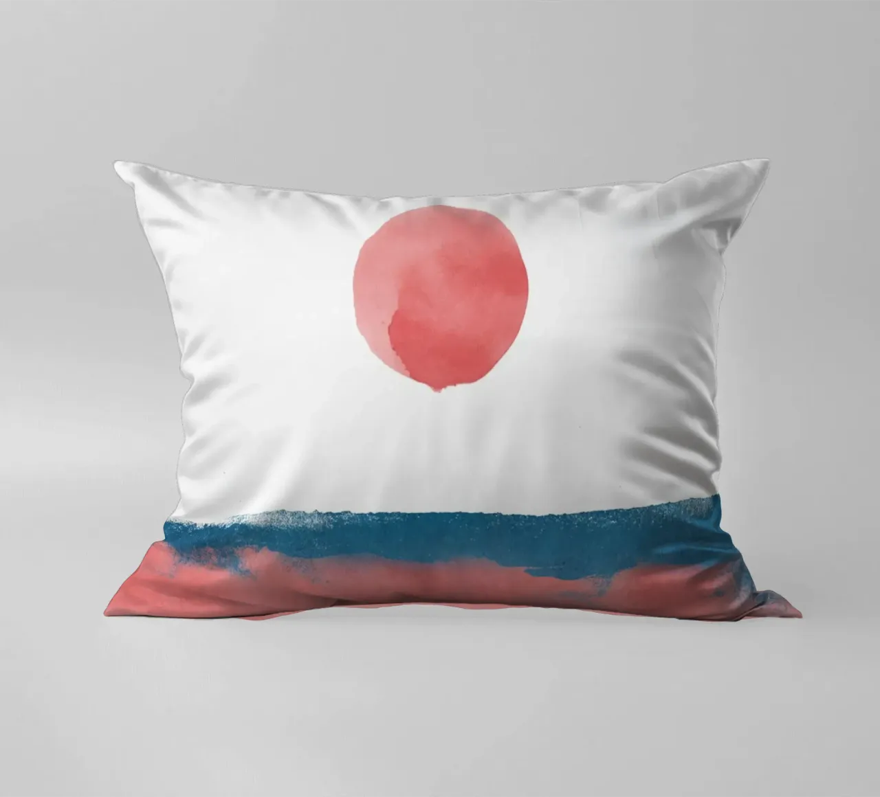 Paesaggio minimale rosa e blu navy 02 cuscino da amini54