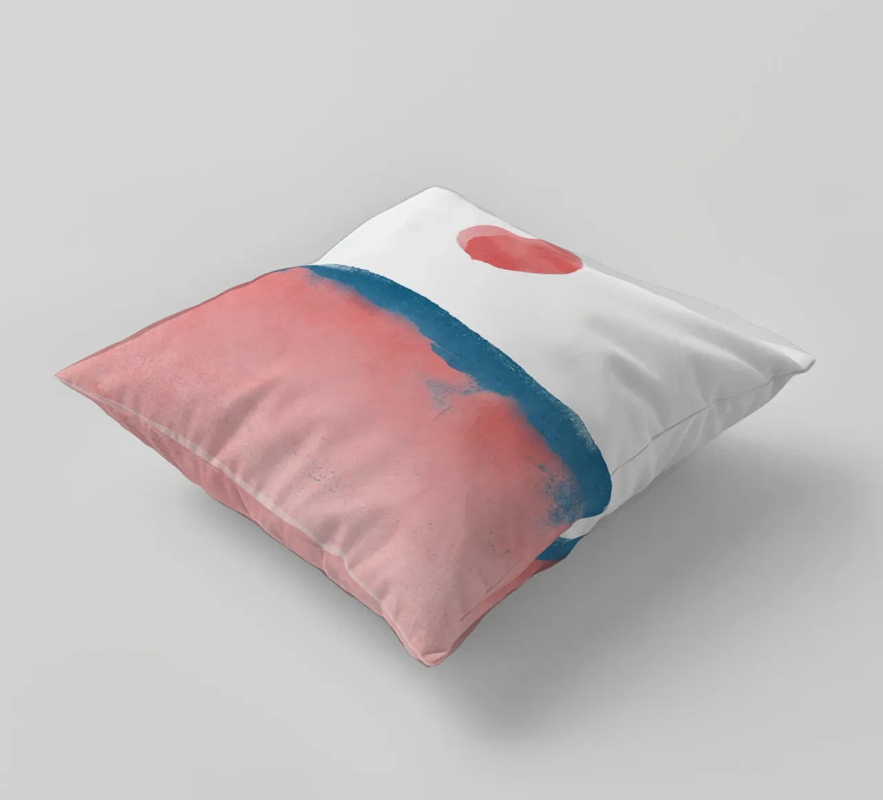 Paesaggio minimale rosa e blu navy 02 cuscino da amini54