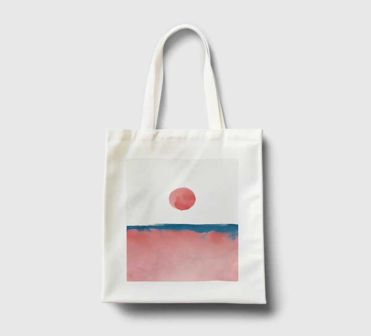 Paesaggio minimale rosa e blu navy 02 borsa in juta da amini54