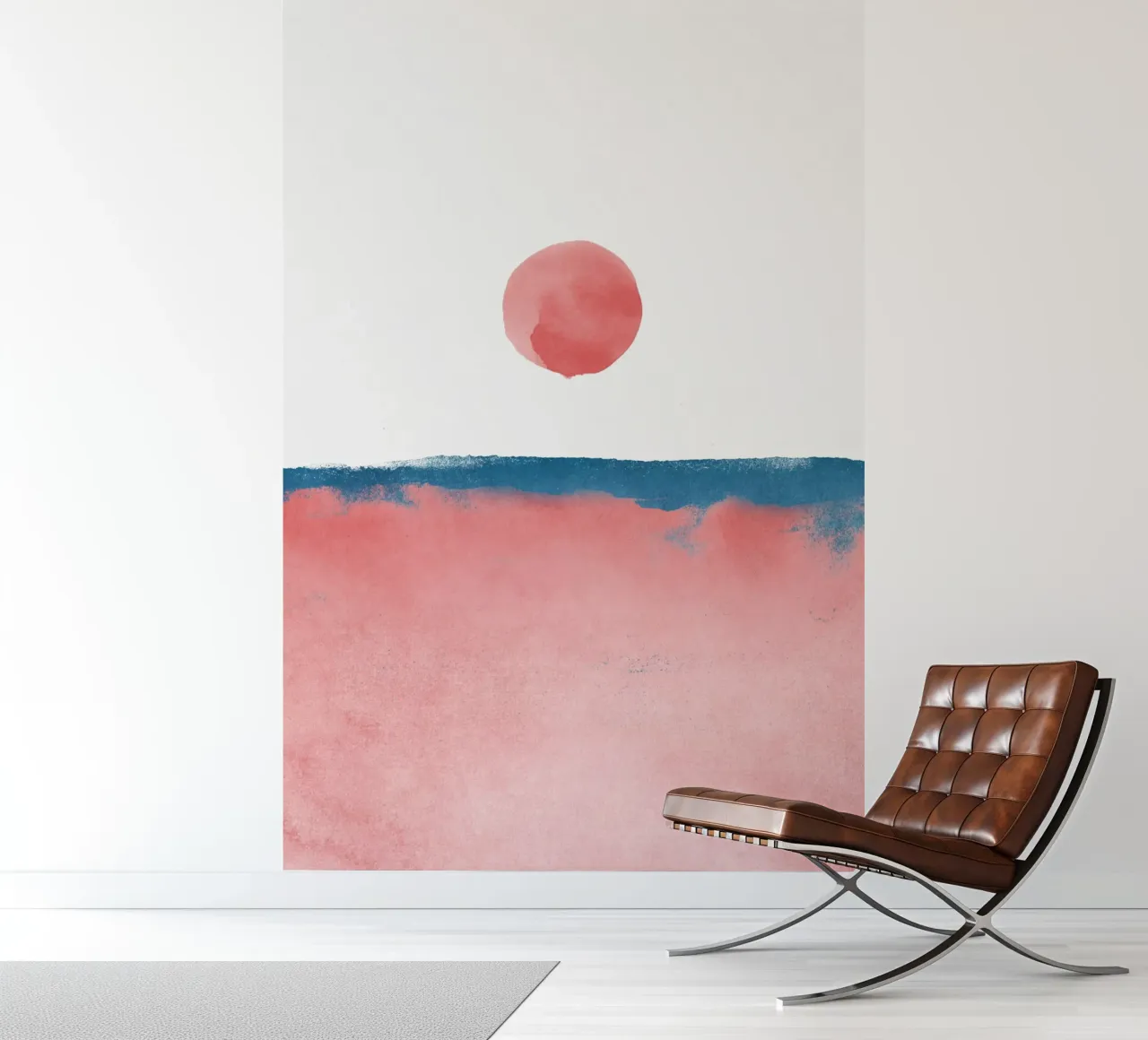 Minimal Landscape Pink and Navy Blue 02 photo wallpaper by amini54
