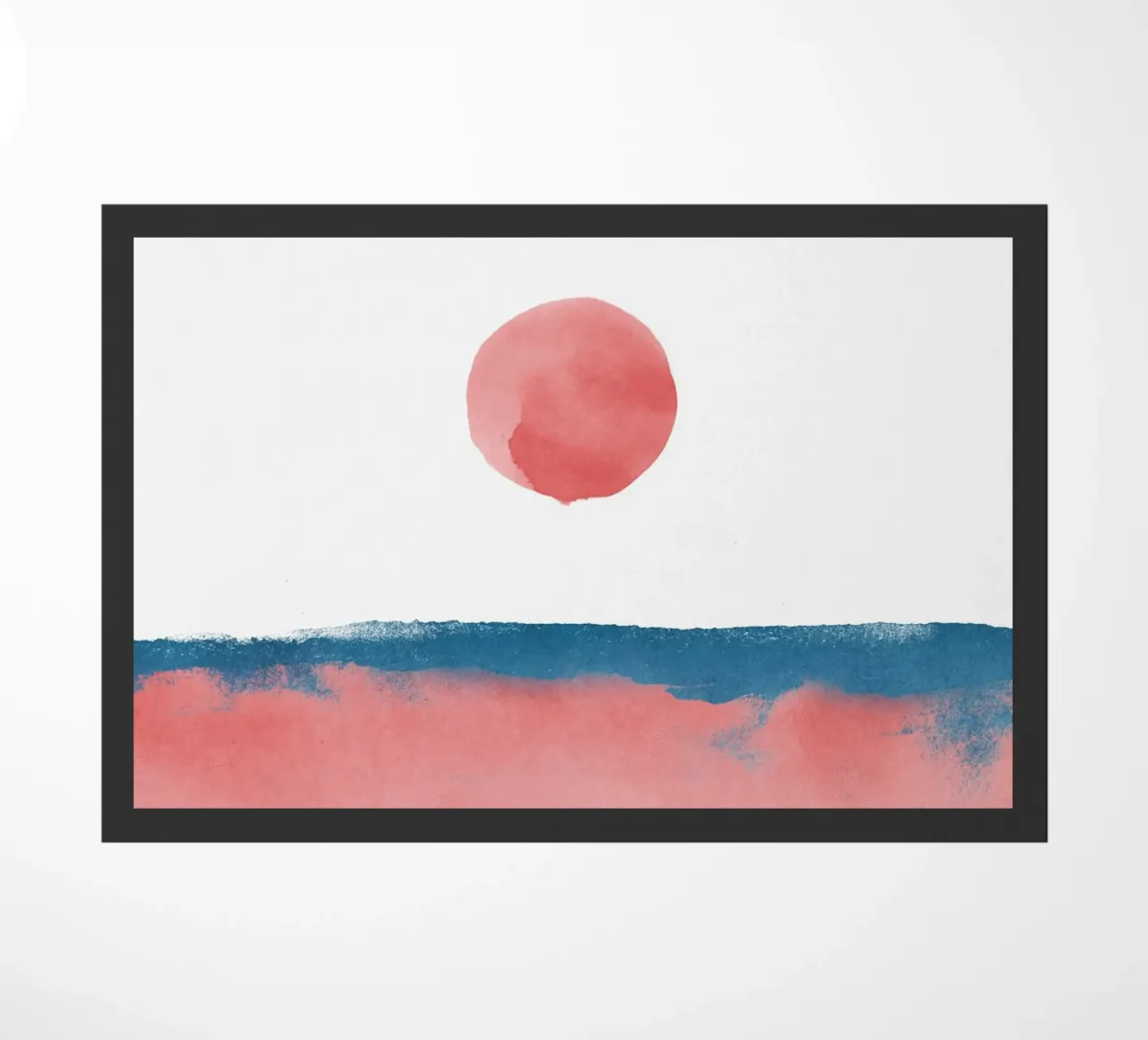 Paesaggio minimale rosa e blu navy 02 zerbino da amini54
