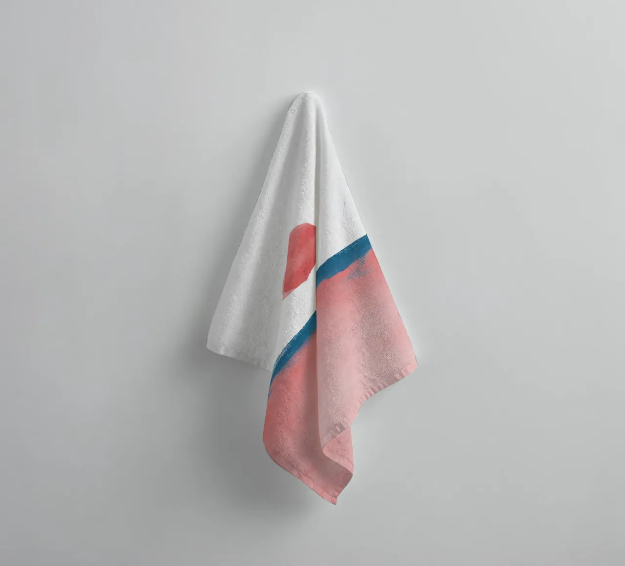 Paesaggio minimale rosa e blu navy 02 asciugamano da bagno da amini54