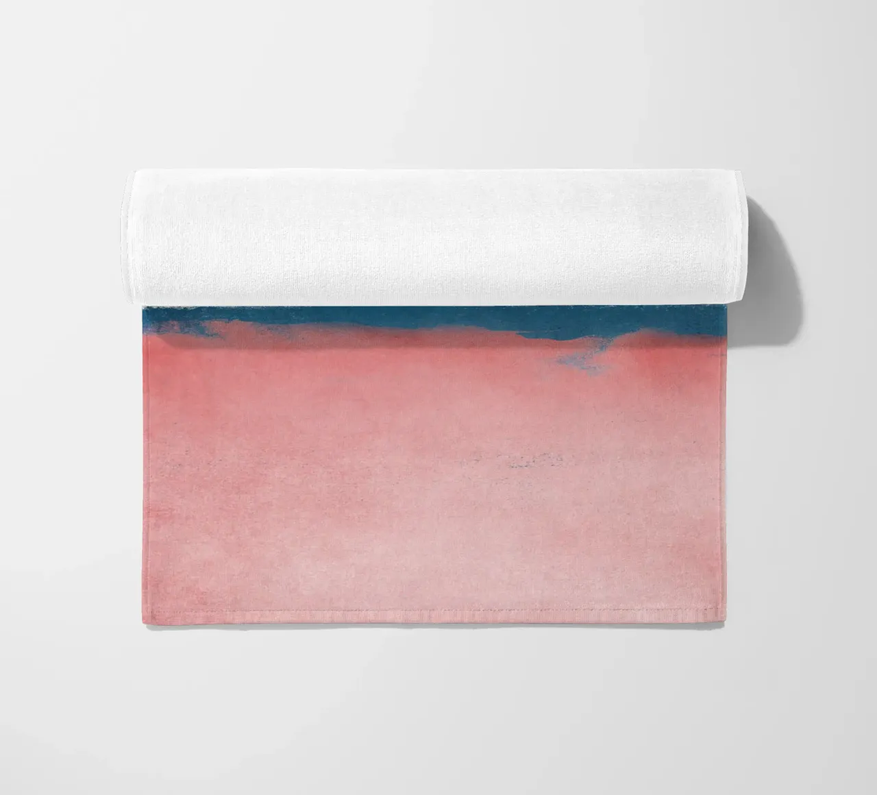 Paesaggio minimale rosa e blu navy 02 telo mare da amini54