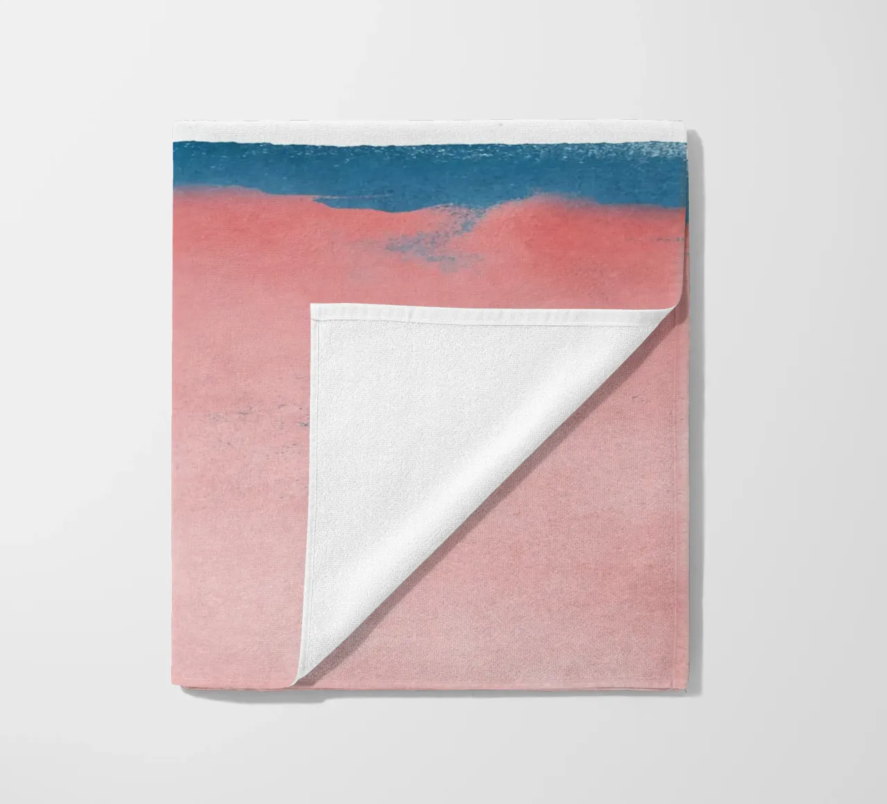 Paesaggio minimale rosa e blu navy 02 telo mare da amini54