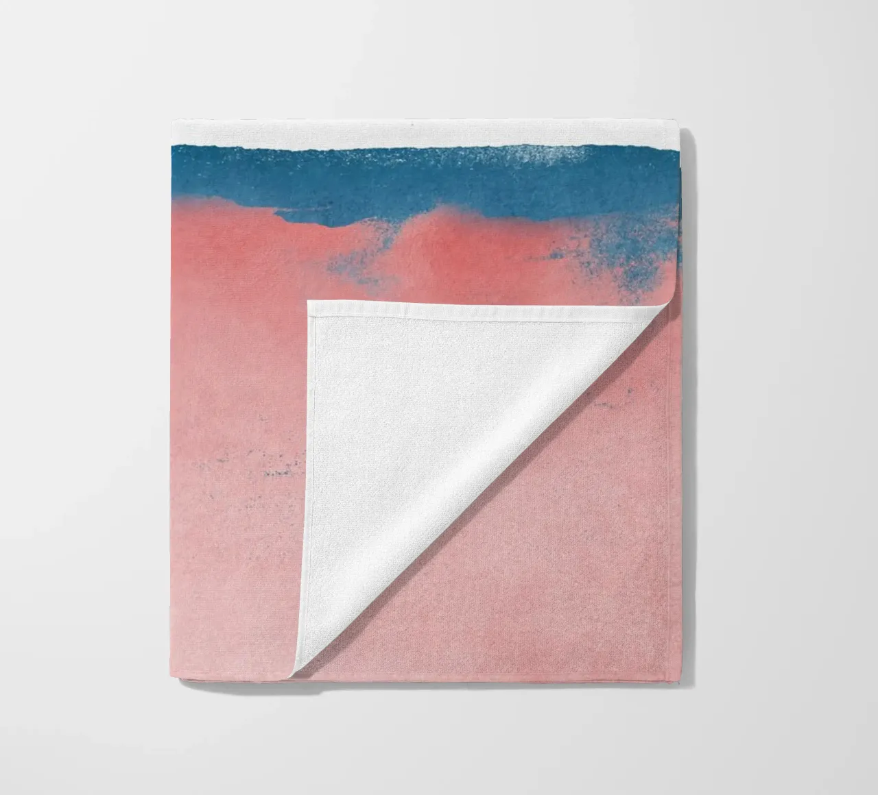 Paesaggio minimale rosa e blu navy 02 telo mare da amini54