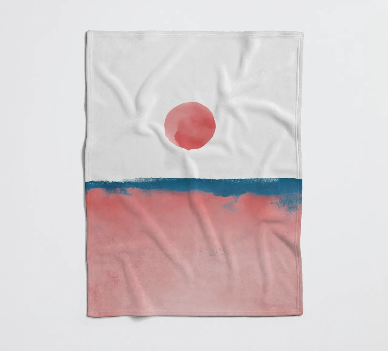 Paesaggio minimale rosa e blu navy 02 coperta in pile da amini54