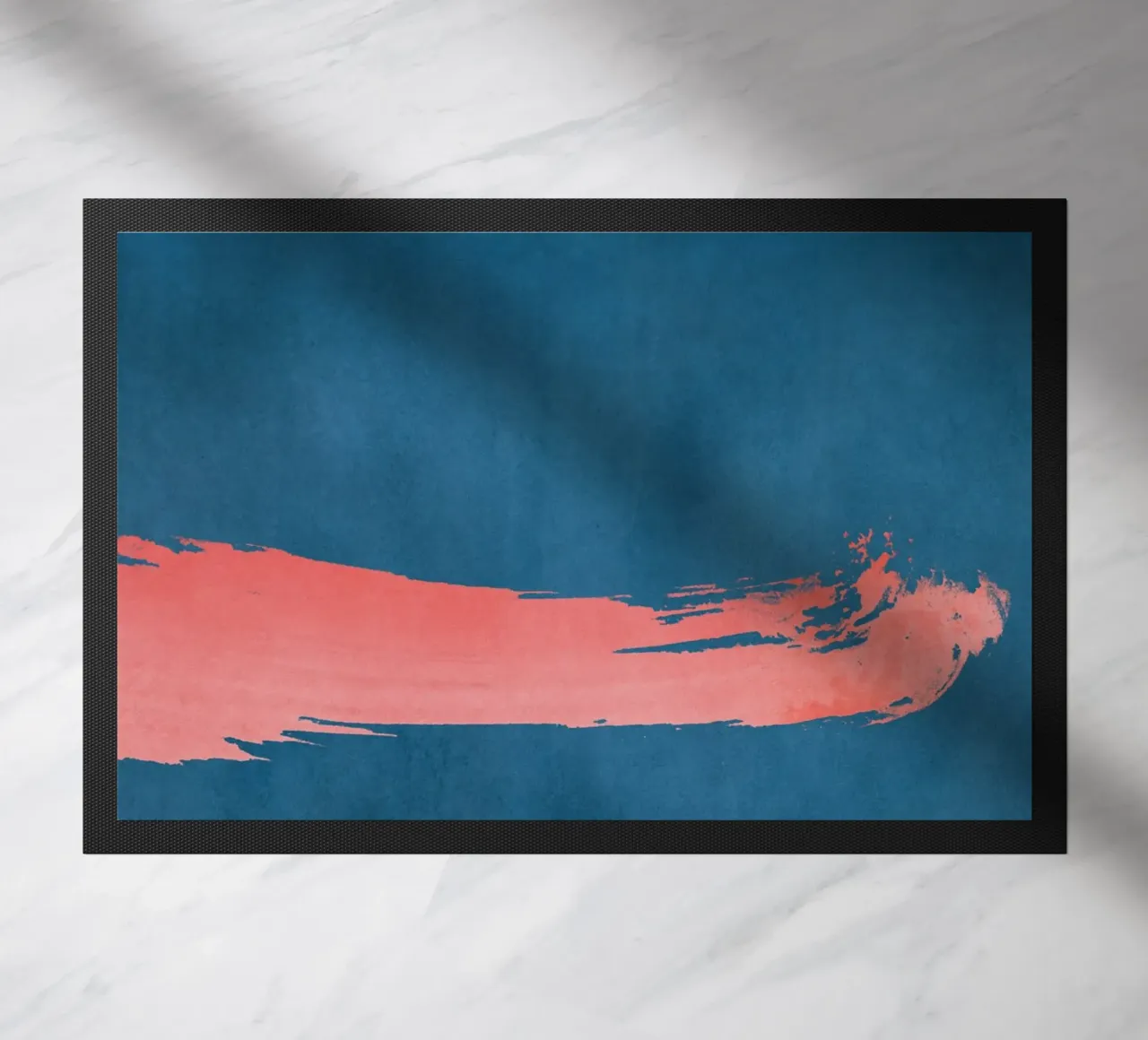 Paesaggio minimale rosa e blu navy 03 zerbino da amini54