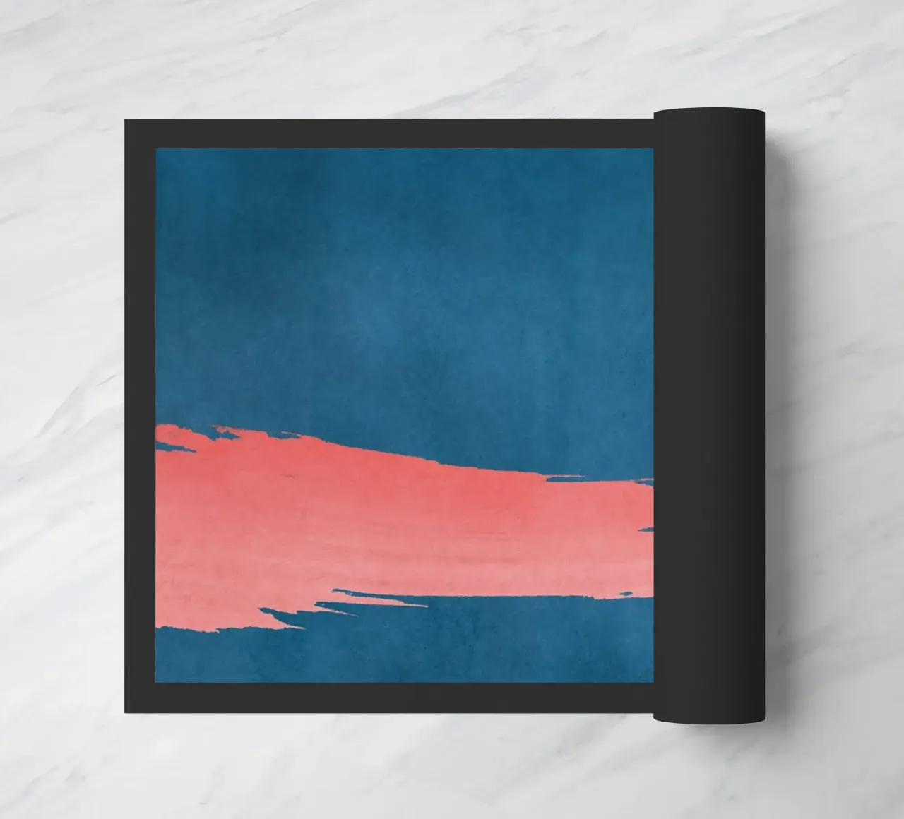 Paesaggio minimale rosa e blu navy 03 zerbino da amini54