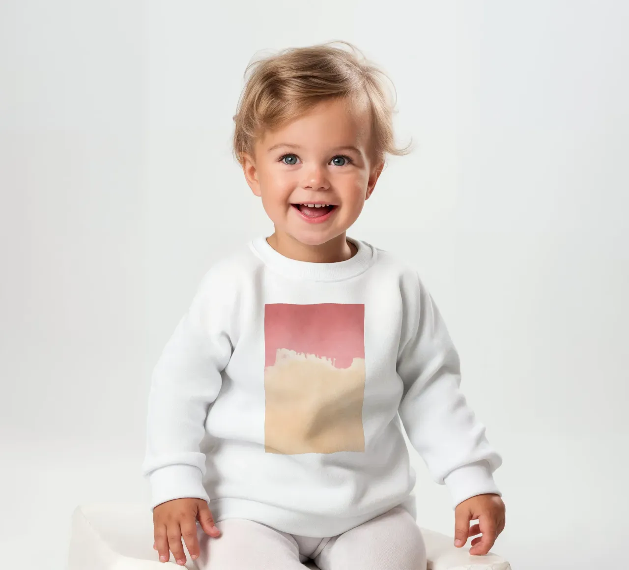 Paesaggio minimale rosa e giallo 01 felpa neonato da amini54