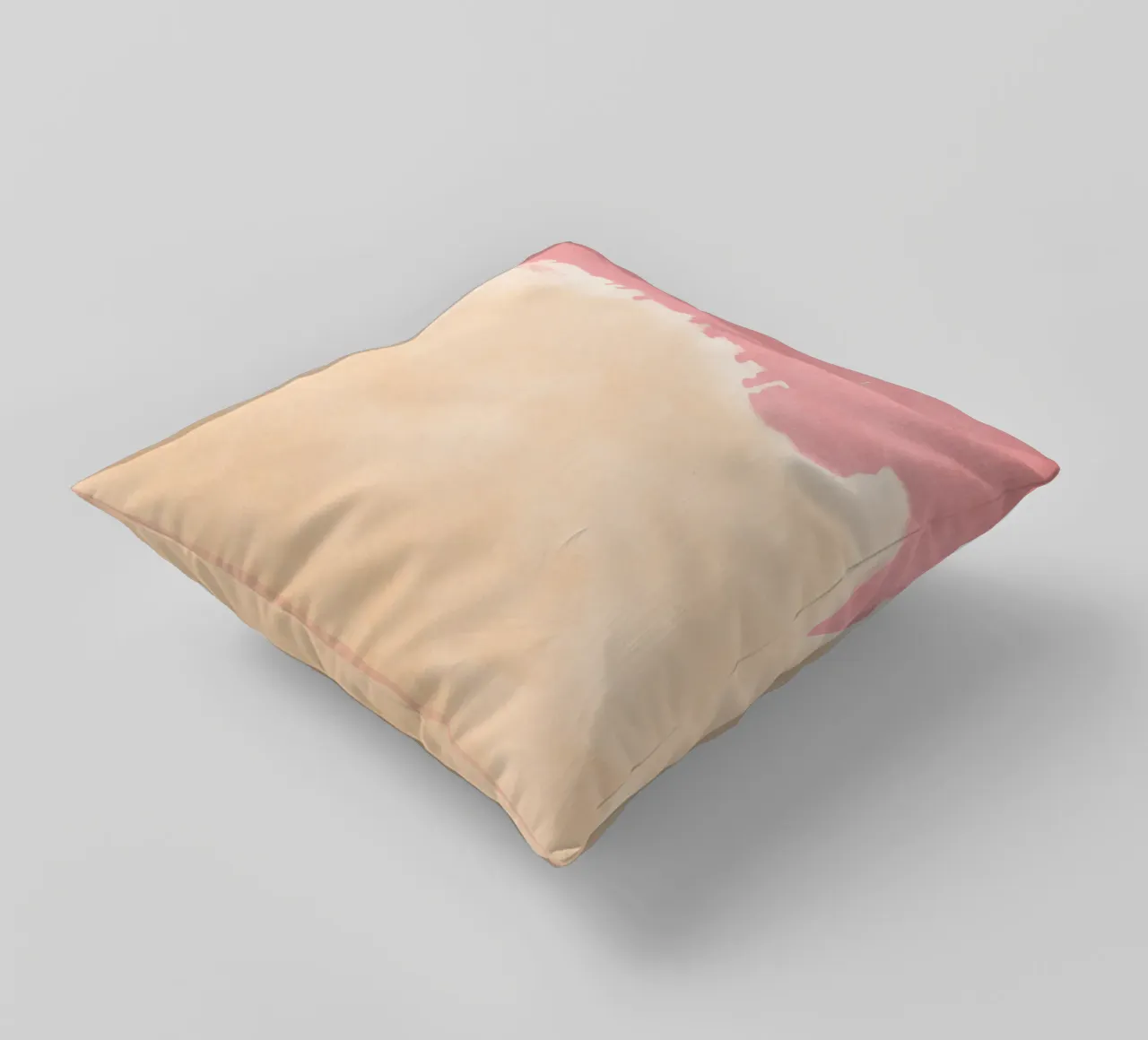 Paesaggio minimale rosa e giallo 01 cuscino da amini54