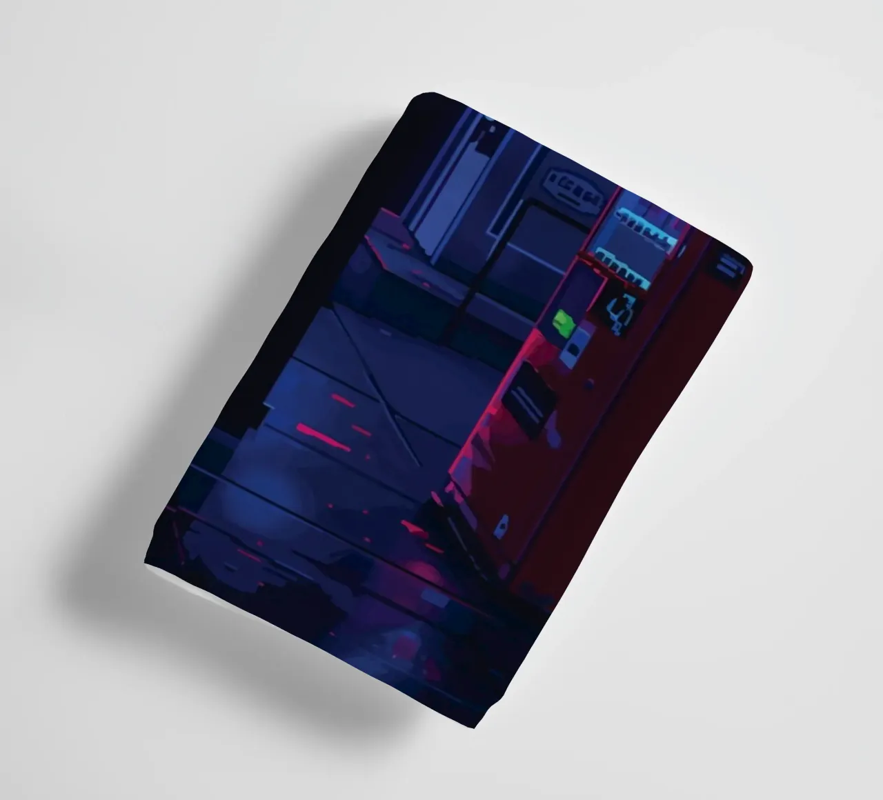 Paesaggio urbano pixelato con distributore automatico e uomo di notte asciugamano da bagno da Dreamyart