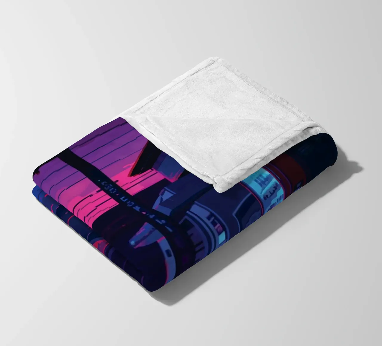 Paesaggio urbano pixelato con distributore automatico e uomo di notte coperta in pile da Dreamyart