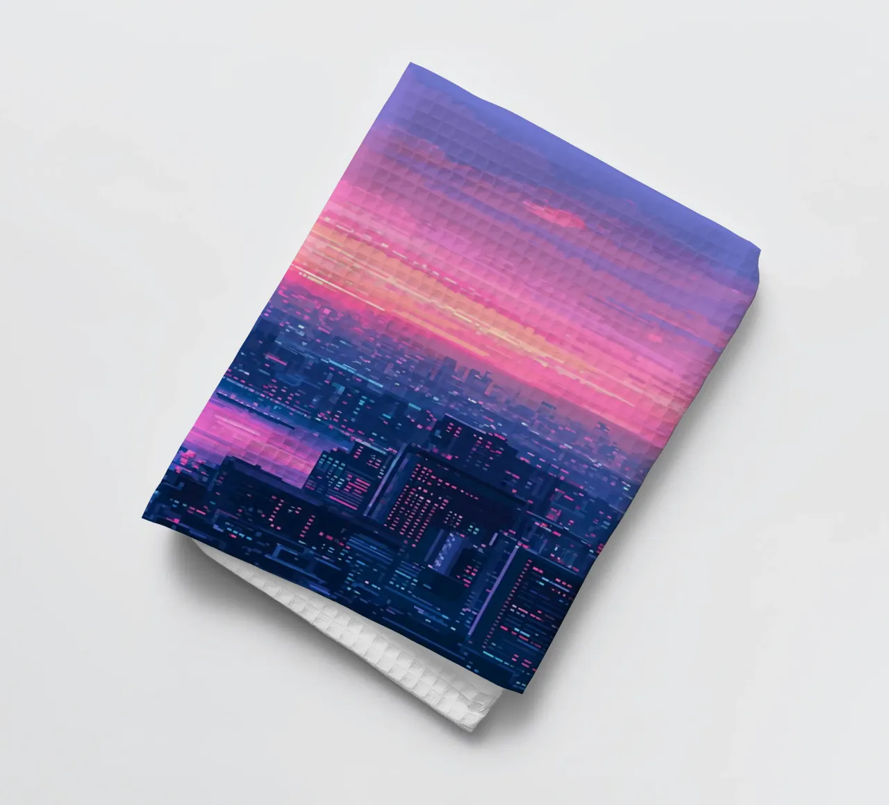 Paesaggio urbano al tramonto Pixel Art canovaccio da cucina da Dreamyart