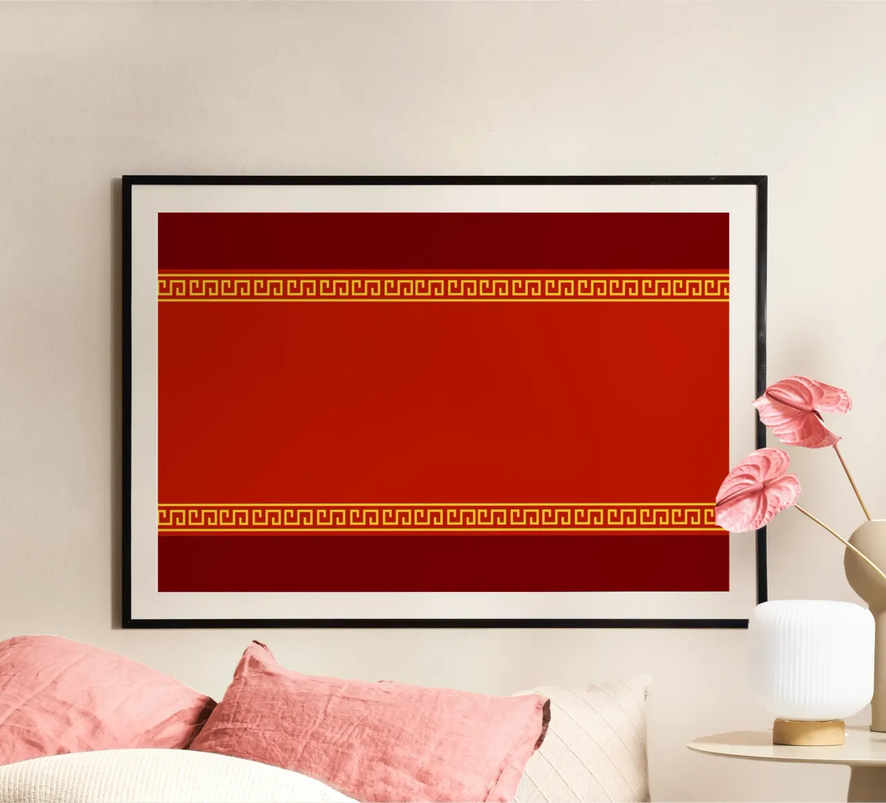 Chinese nieuwjaarsachtergrond poster met kunststof frame van galihstudio