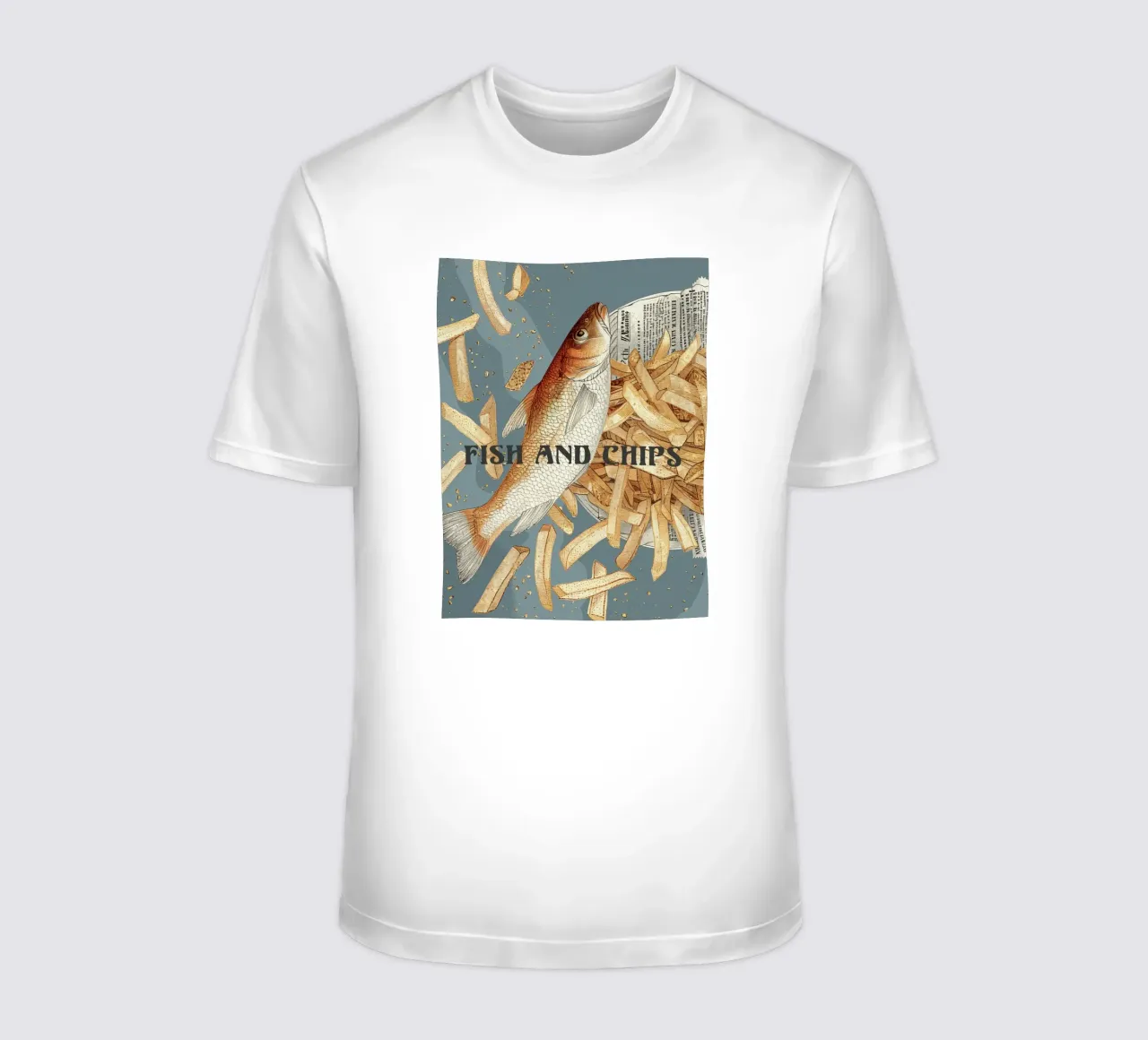 Fish & Chips retrò t-shirt da Carinaprint