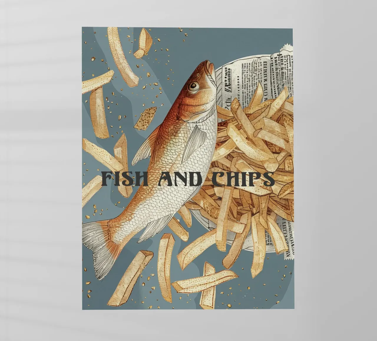Fish & Chips retrò pellicola backlit da Carinaprint