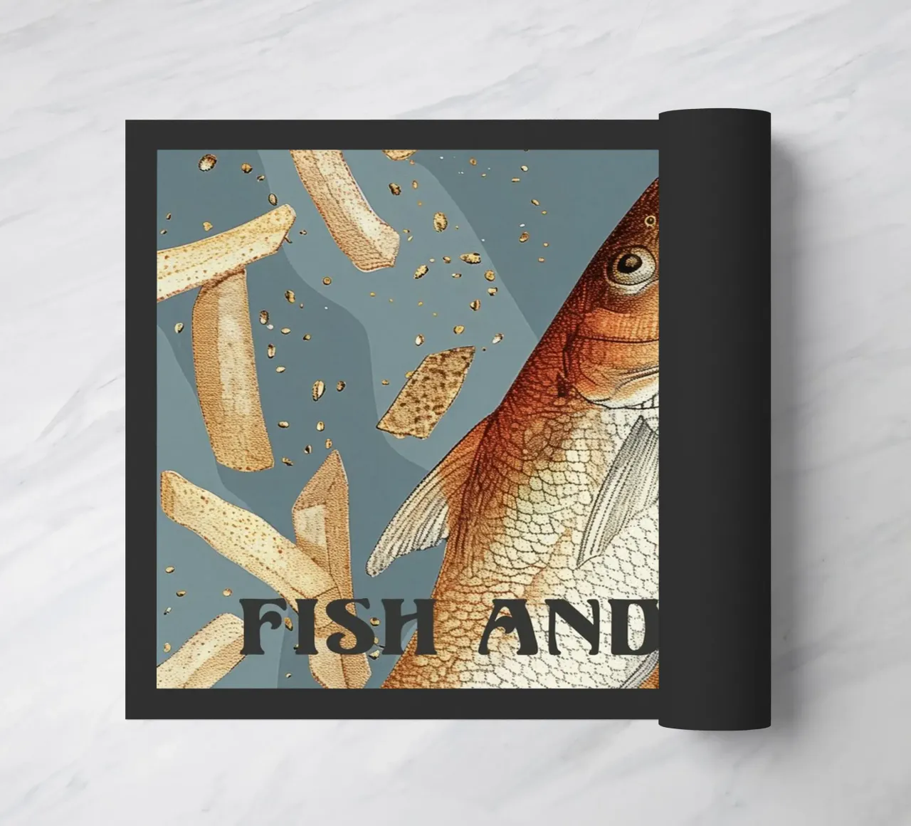 Fish & Chips retrò zerbino da Carinaprint