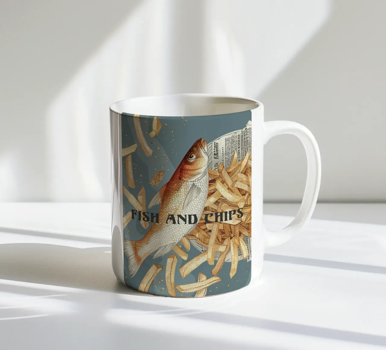 Fish & Chips retrò tazza in ceramica da Carinaprint