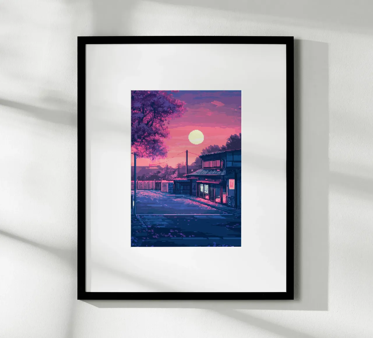 Tramonto pixelato sul Giappone carta hahnemühle da Dreamyart