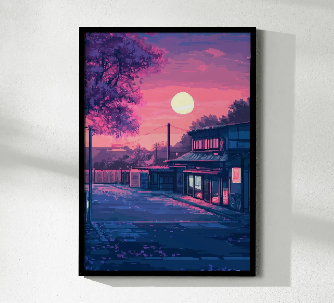 Tramonto pixelato sul Giappone carta hahnemühle da Dreamyart