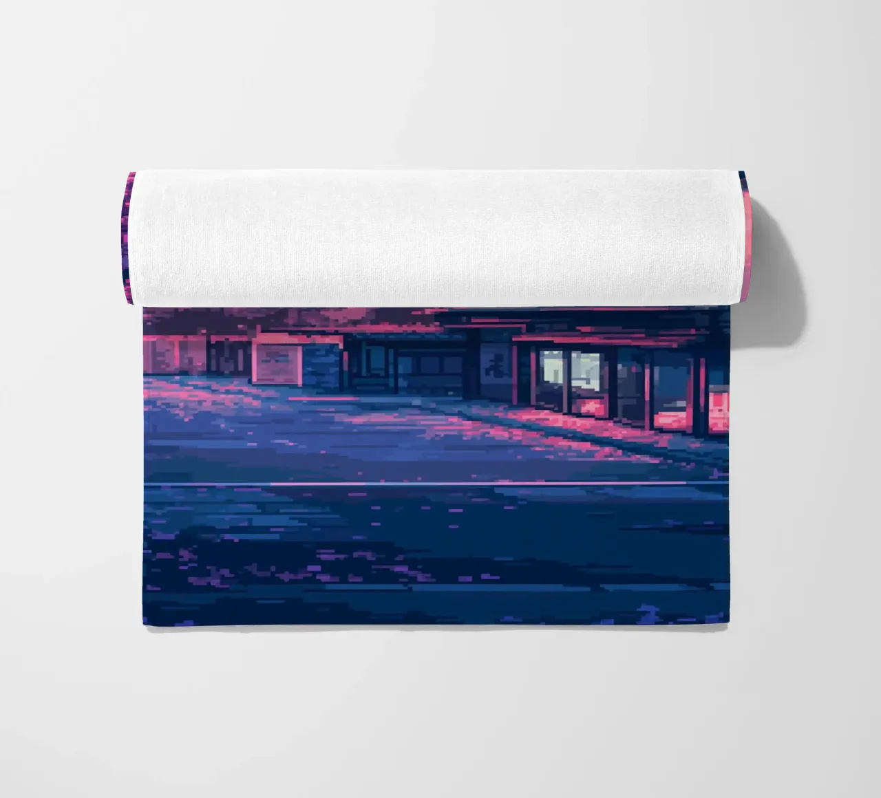 Tramonto pixelato sul Giappone telo mare da Dreamyart