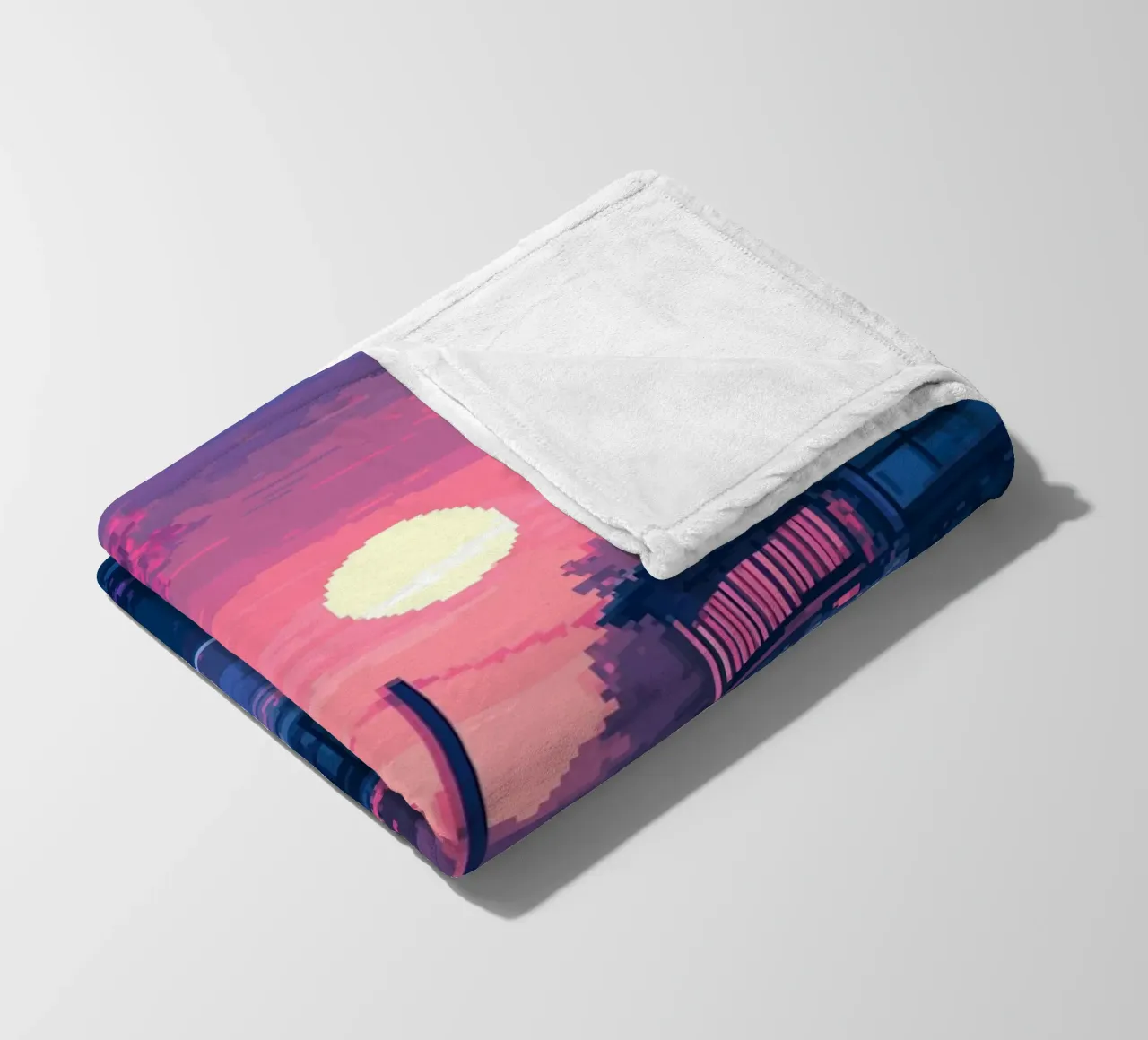 Tramonto pixelato sul Giappone coperta in pile da Dreamyart