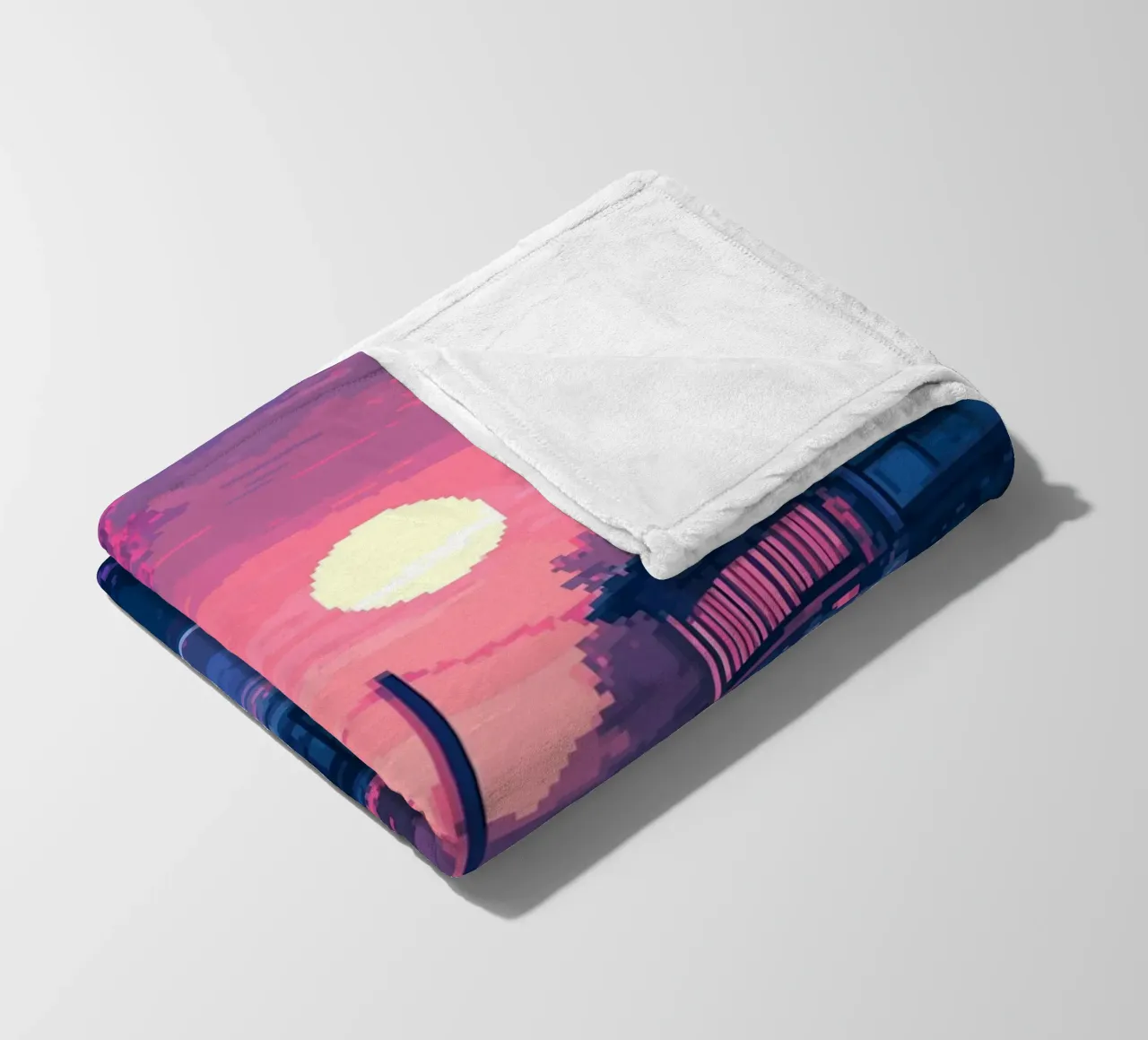Tramonto pixelato sul Giappone coperta in pile da Dreamyart