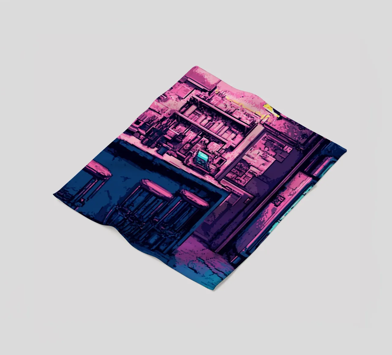 Bar notturno Pixel Art coperta in pile da Dreamyart