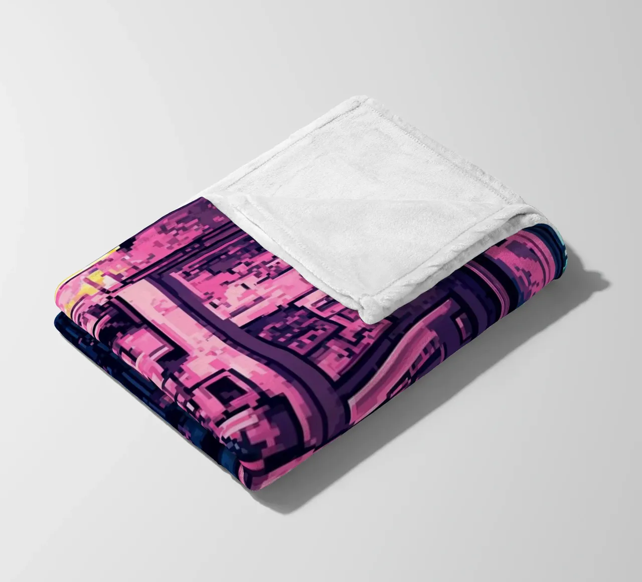 Bar notturno Pixel Art coperta in pile da Dreamyart