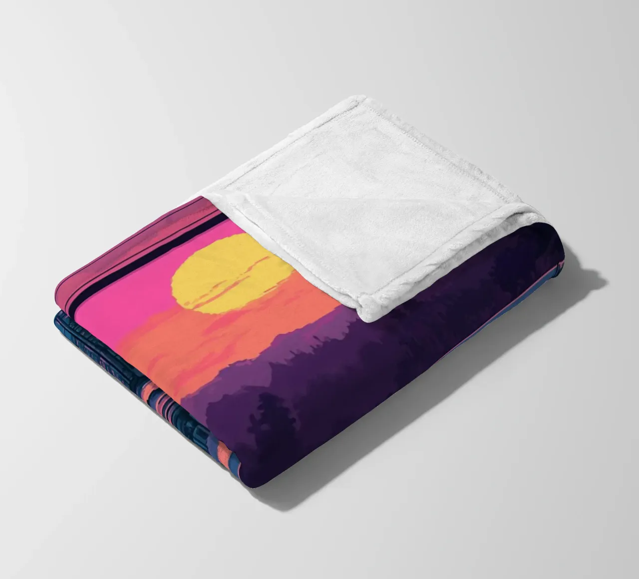 Sunset Bar Interior Design with Bar Stools and View fleece blanket by Dreamyart