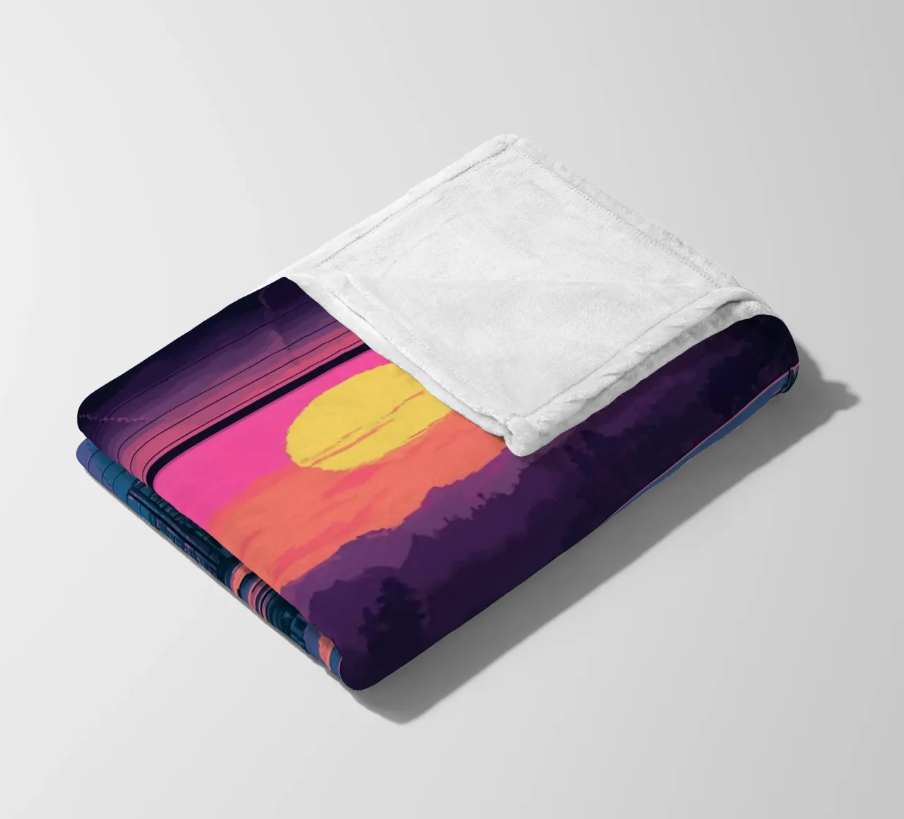 Sunset Bar Interior Design with Bar Stools and View fleece blanket by Dreamyart
