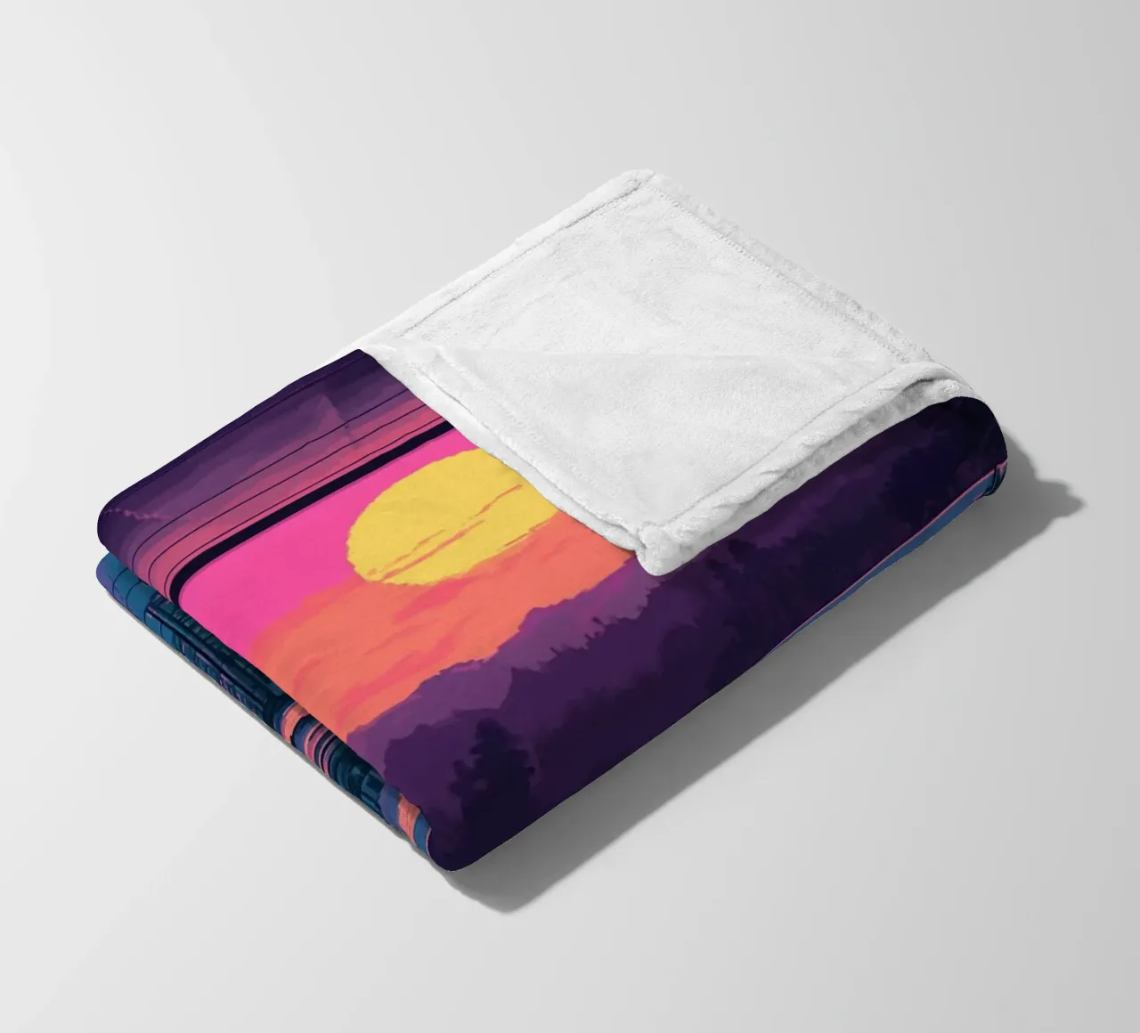 Sunset Bar Interior Design with Bar Stools and View fleece blanket by Dreamyart