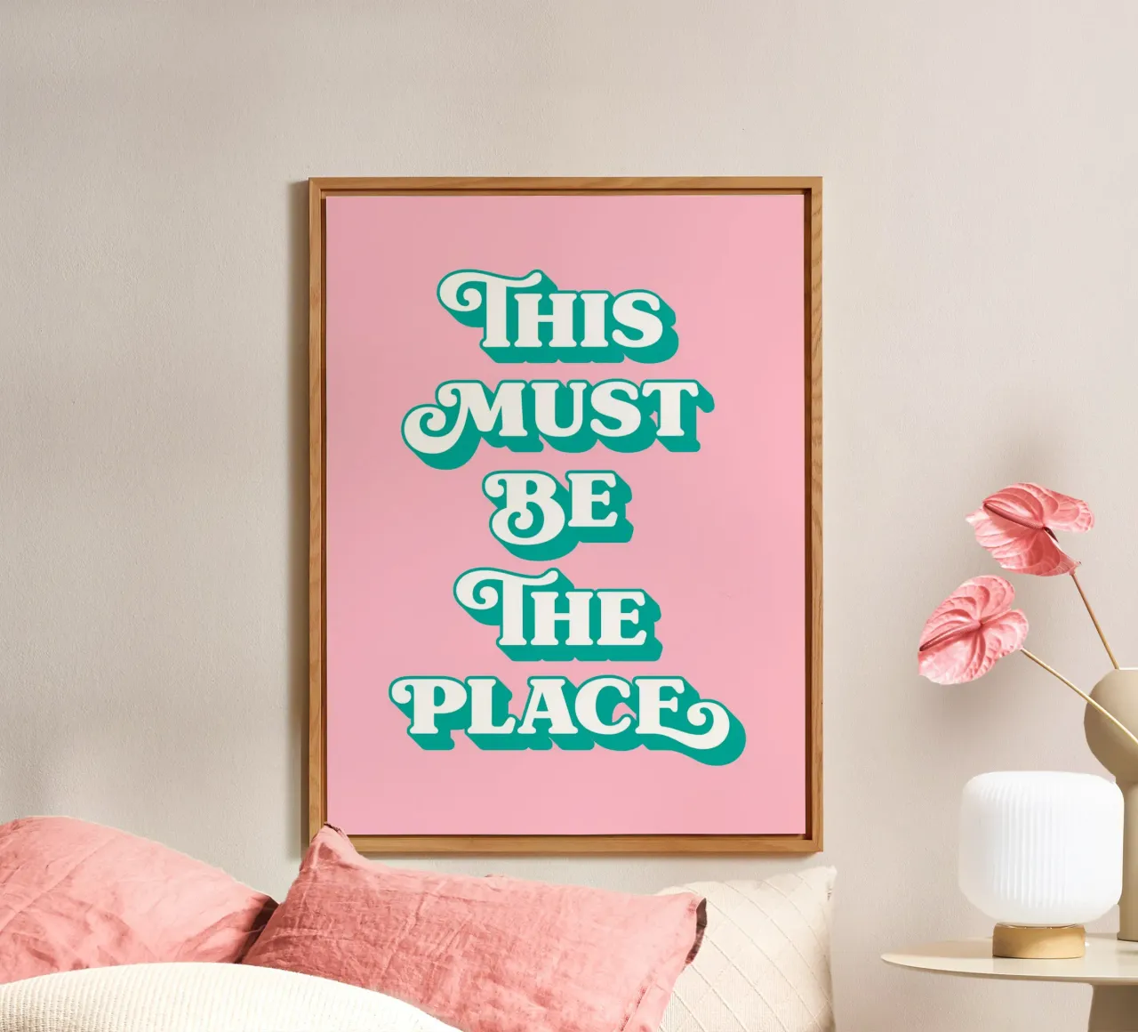 Questo deve essere il posto (tono rosa) alluminio dibond da Paigaam Studio