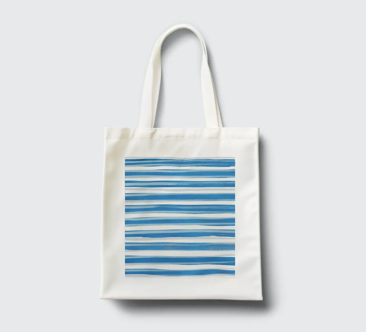 Linee astratte blu e bianche 03 borsa in juta da amini54