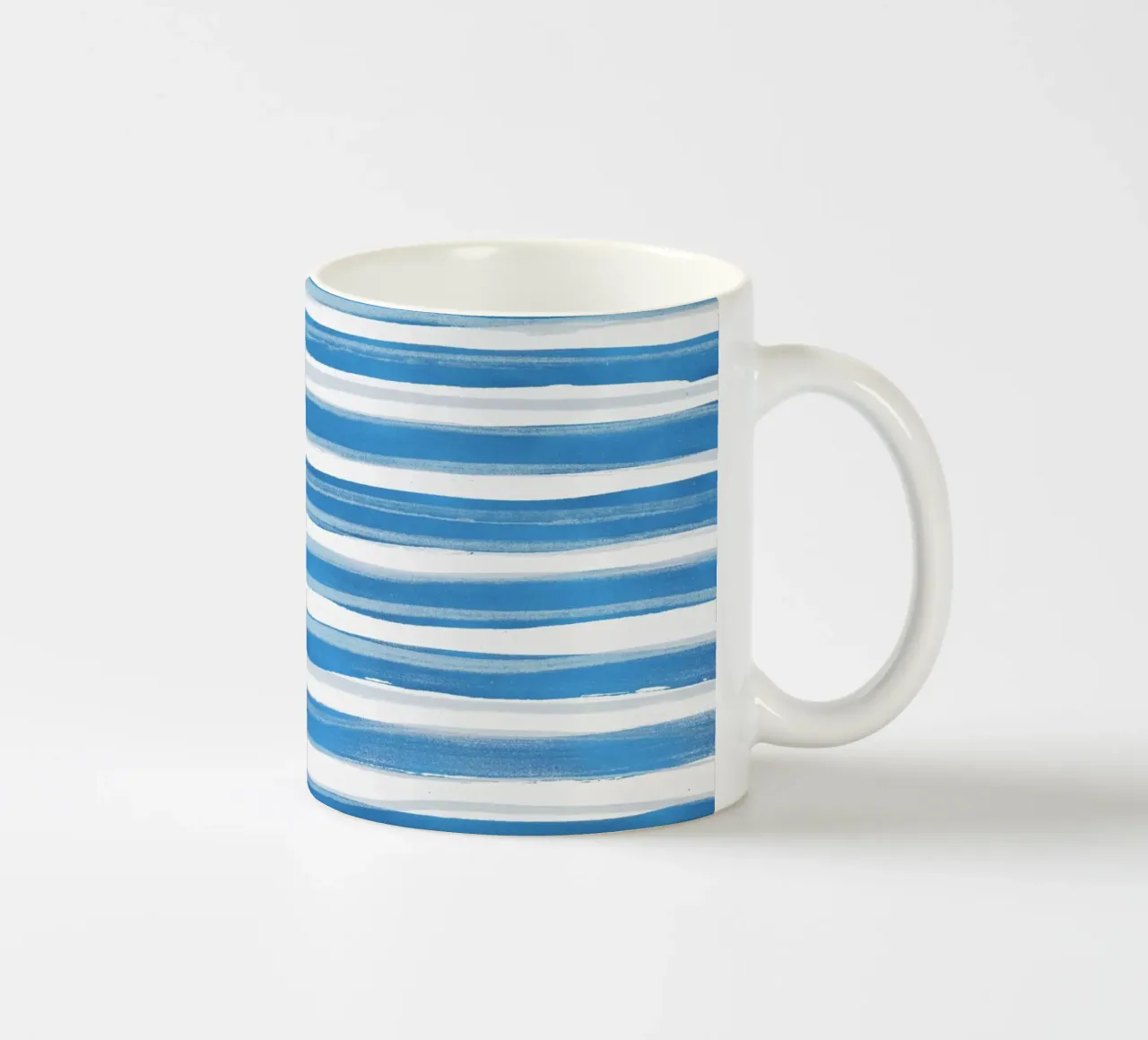 Linee astratte blu e bianche 03 tazza in ceramica da amini54