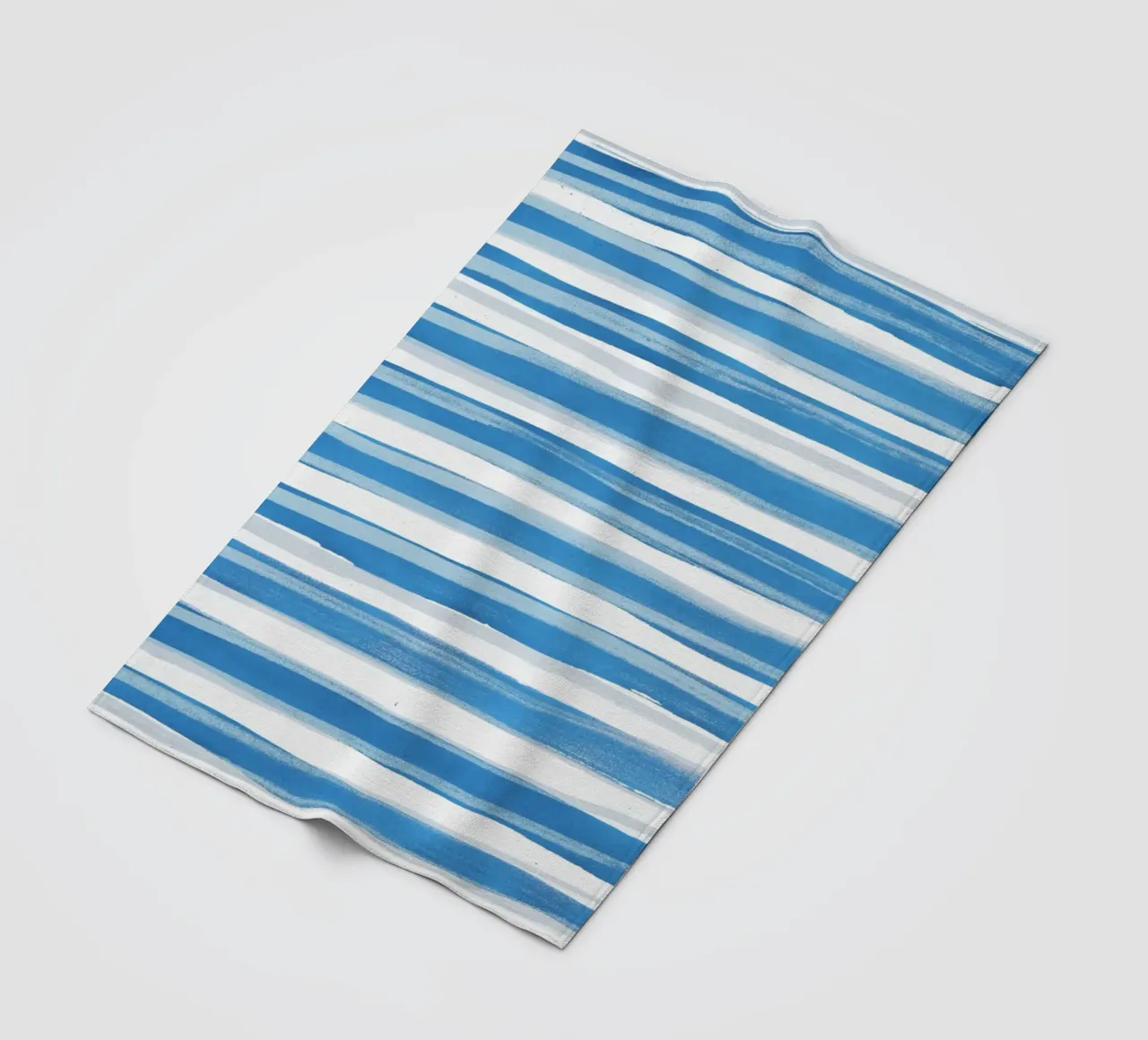 Linee astratte blu e bianche 03 coperta in pile da amini54