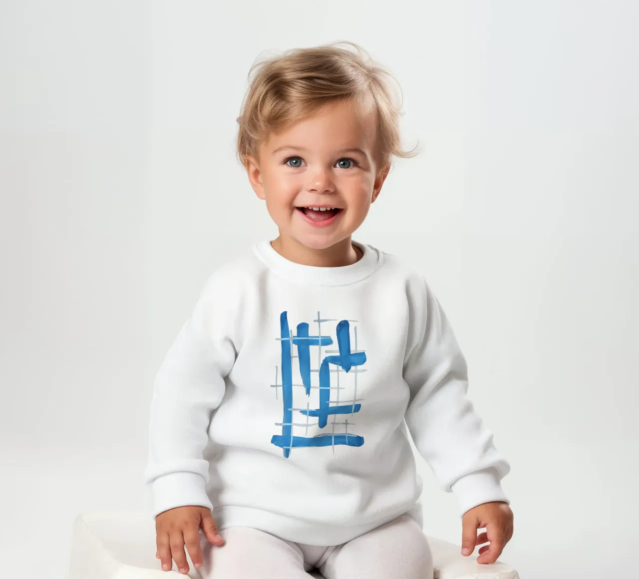 Linee astratte blu e bianche 04 felpa neonato da amini54